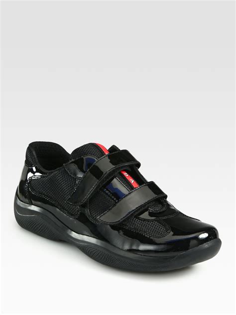 prada leather and mesh sneaker|Prada black sneakers women's.